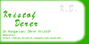 kristof derer business card