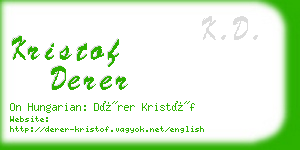 kristof derer business card